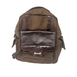 Cutter & Buck Brown Canvas Leather Backpack American Classic Collection